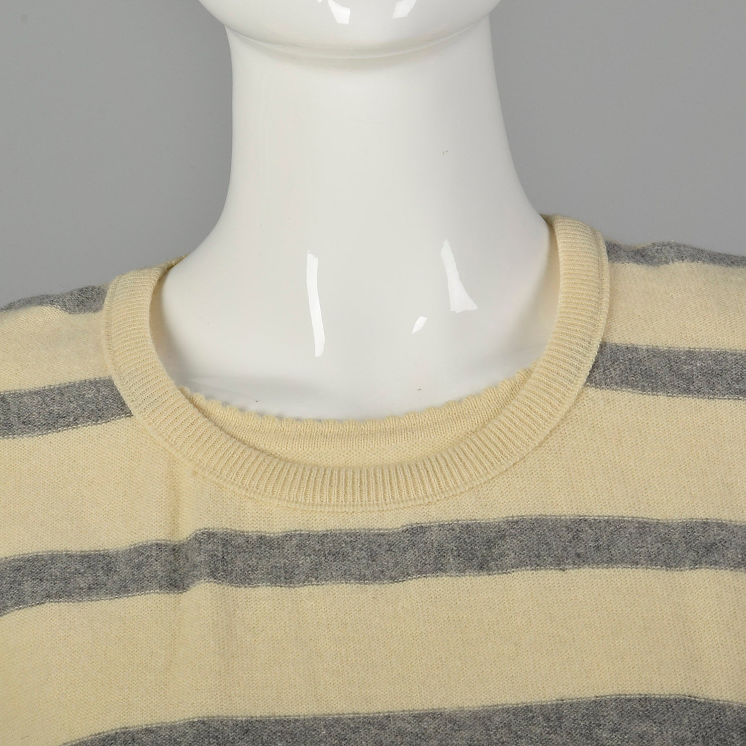 Medium Sonia Rykiel 1980s Cream Striped Tunic Sweater