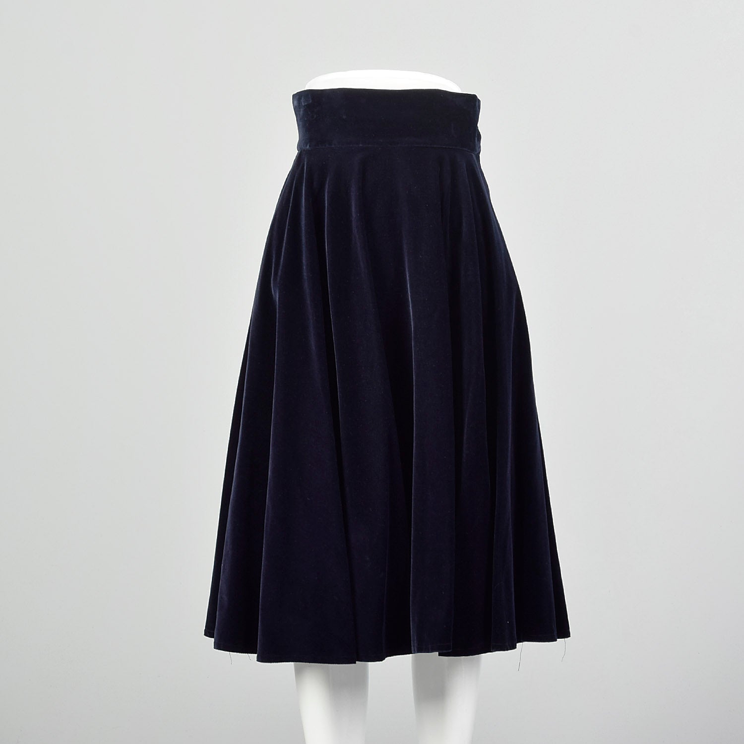 XS Anne Klein Navy Velvet Full Circle Skirt