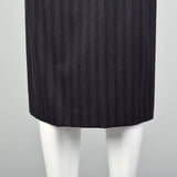 XXS Gucci 1970s Grey Pinstriped Pencil Skirt