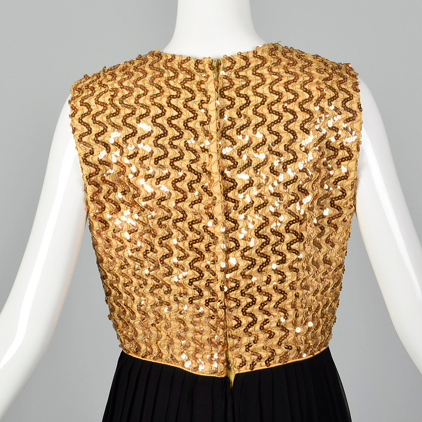 1960s Party Dress with Gold Sequin Bodice