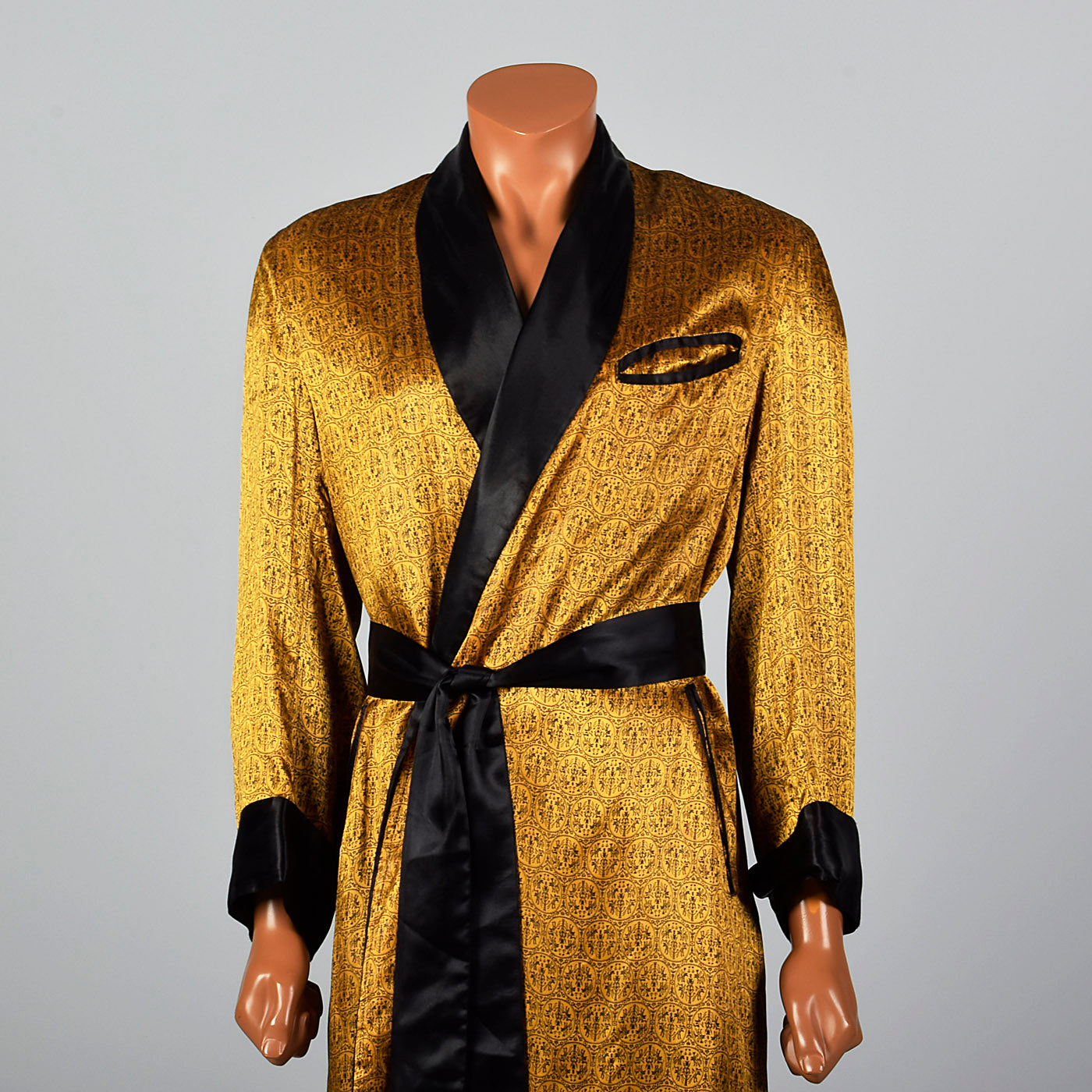 1950s Mens Gold Robe with Black Trim