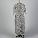 1960s James Galanos Formal Silk Opera Coat in a Black and White Floral