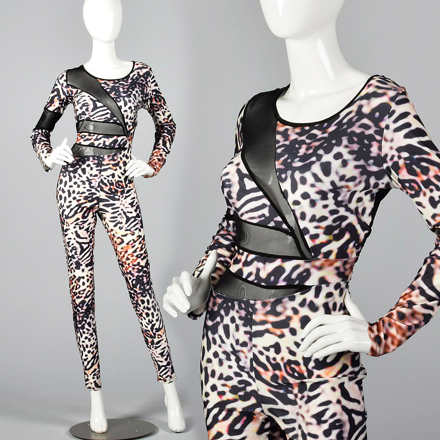 1990s Animal Print Spandex Catsuit