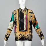 1990s Louis Feraud Silky Print Blouse