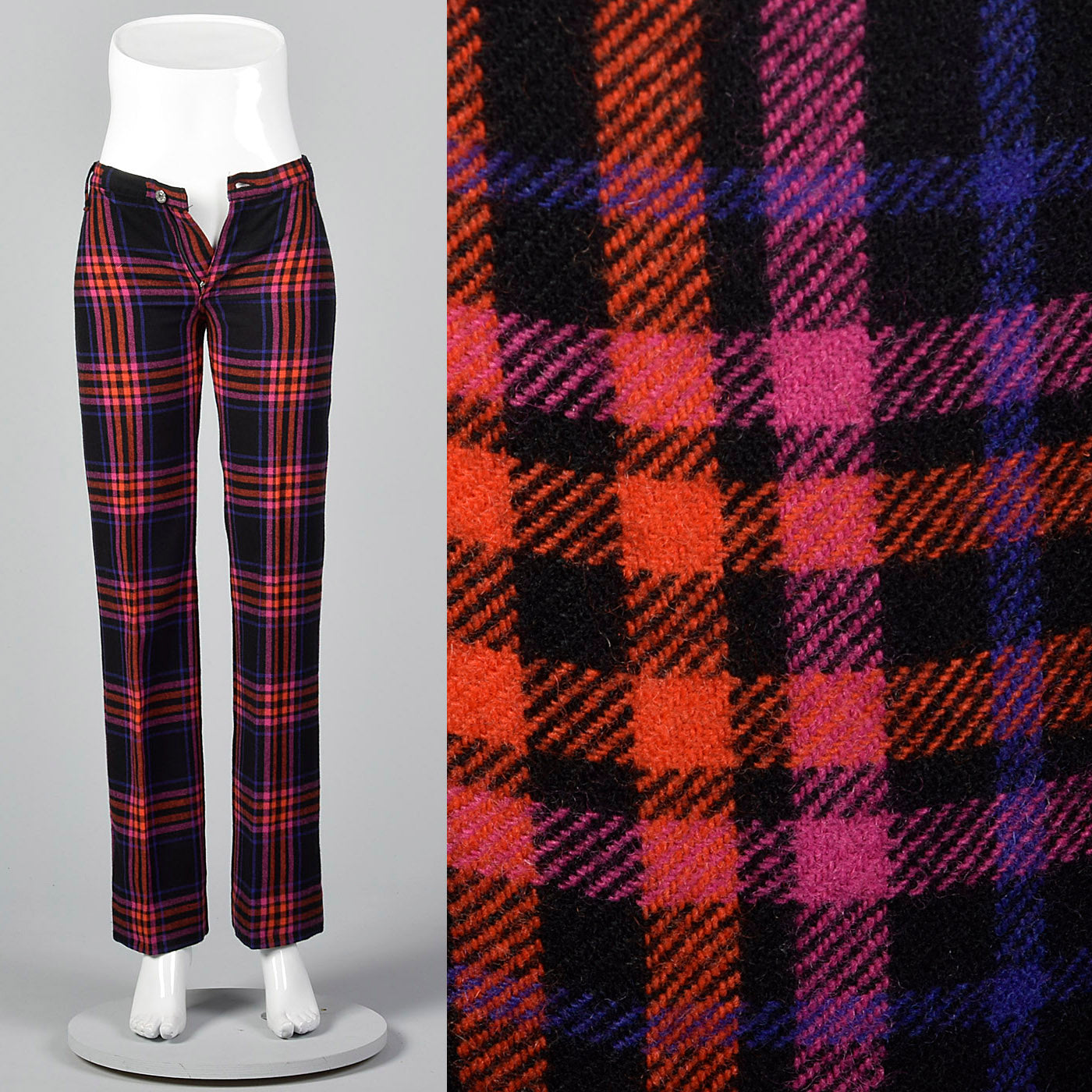 1970s Miss Levis Plaid Pants