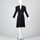 1940s Black Striped Wrap Coat