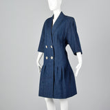 1980s Galanos Denim Set with Rhinestone Detail