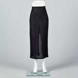 1990s Sheer Knit Wool Pencil Skirt