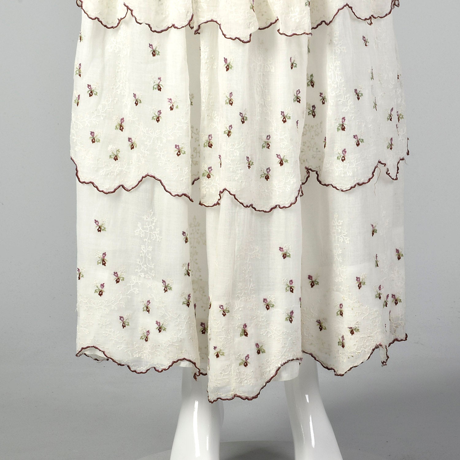 Large 1860s Tiered Embroidered Skirt