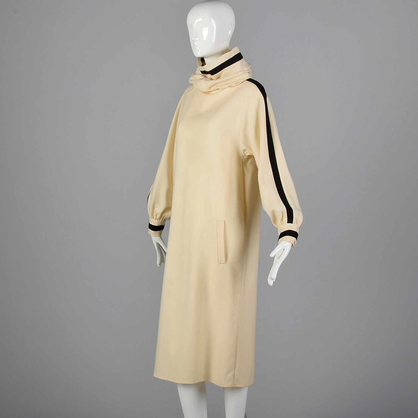 1980s Bernard Perris Dress with Cowl Neck