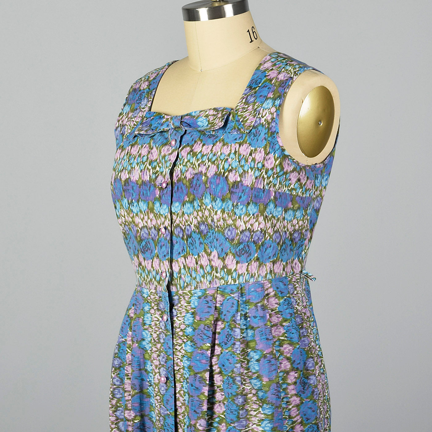 1950s Abstract Floral Print Dress