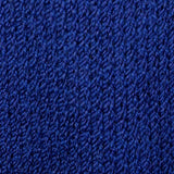 St. John 1980s Blue Faux Wrap Knit Dress