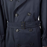 1980s Mens Burberrys  Prorsum Navy Blue Trench Coat