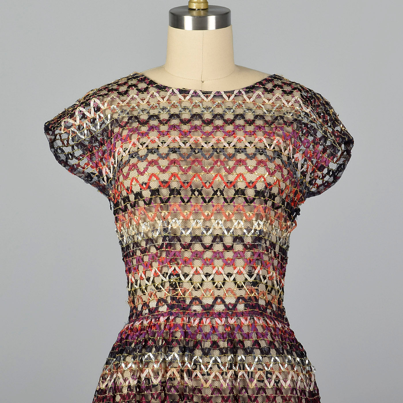 1950s Sheer Ribbon Dress