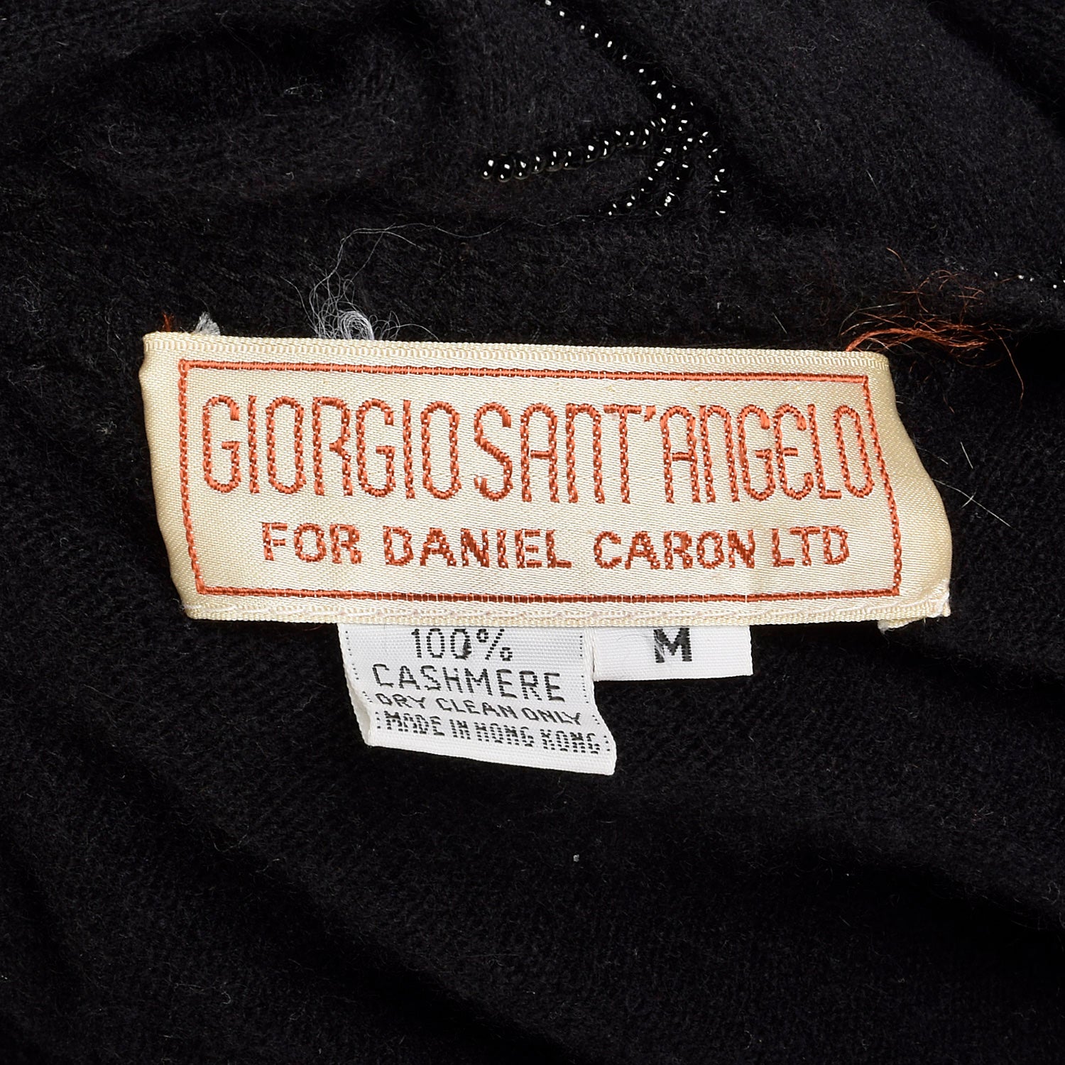 Medium 1990s Giorgio Sant'Angelo Black Cashmere Beaded Sweater