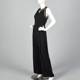 1990s Black Jumpsuit with Cut Out Back