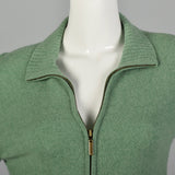 Small 1990s Green Cashmere Two Piece Set Pants and Jacket