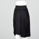 1990s Black Asymmetric Pleated Skirt