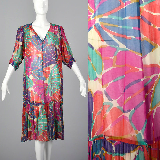 XL Ted Lapidus Boutique Sheer Floral Dress