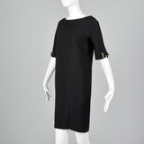 1990s Tom Ford for Gucci Black Shift Dress with Link Buttons