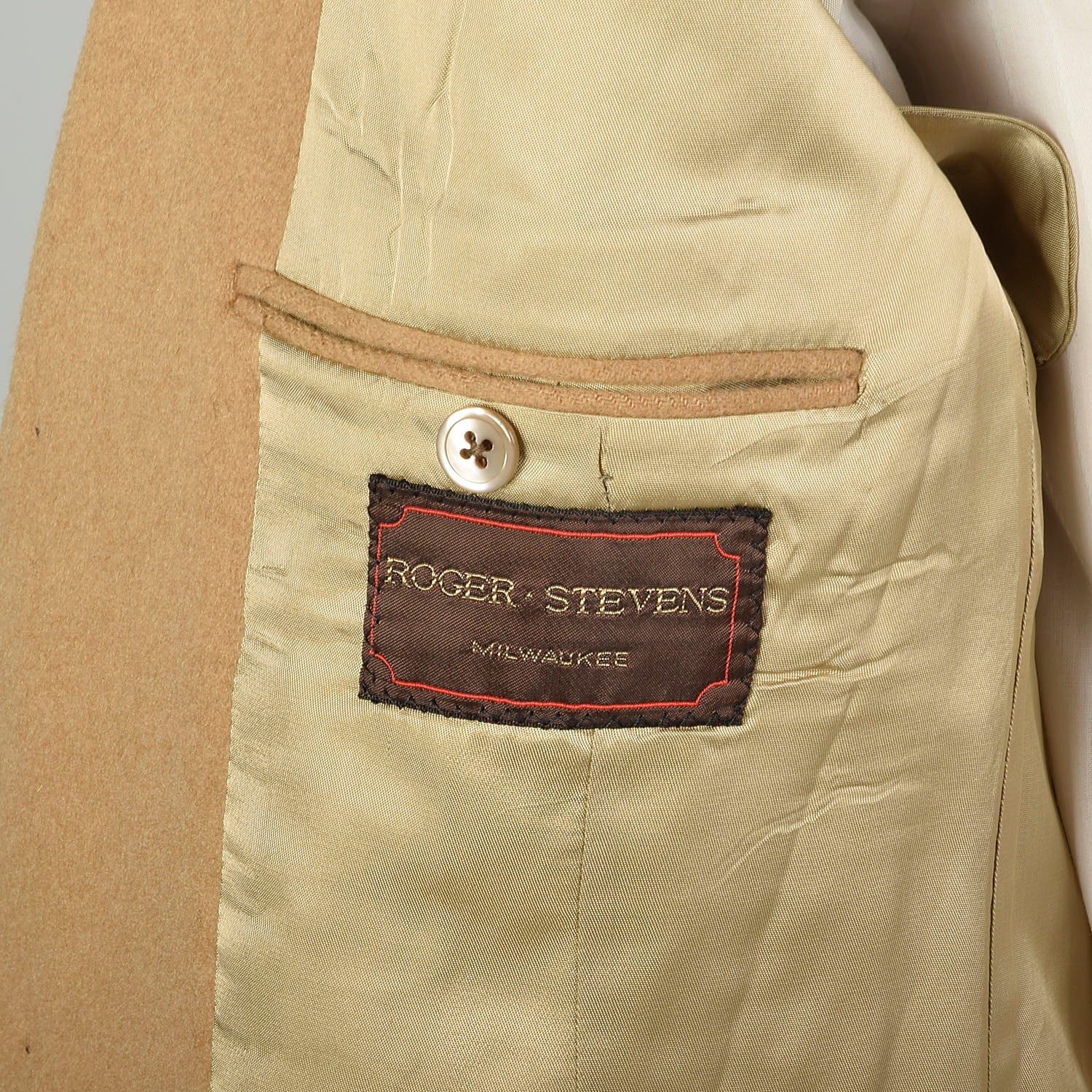 Large 1980s Norfolk Jacket Tan Belted Camel Hair Coat