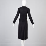 1940s Mary Muffet Black Rayon Crepe Dress