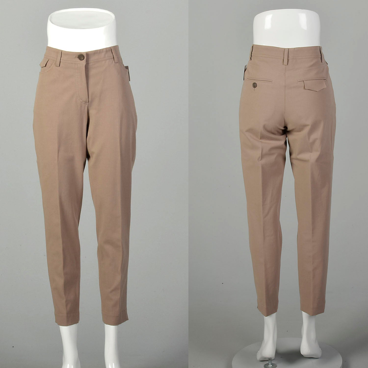 Brunello Cucinelli Khaki Capri Pants Tapered Leg Designer