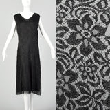 Large 1930s Black Lace Dress