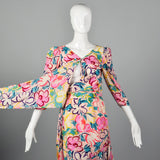 1980s Lanvin Pink Silk Two Piece Set