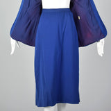 Small 1940s Royal Blue Beaded Skirt Suit