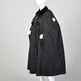 1980s Lightweight Black Cape Gold Lining