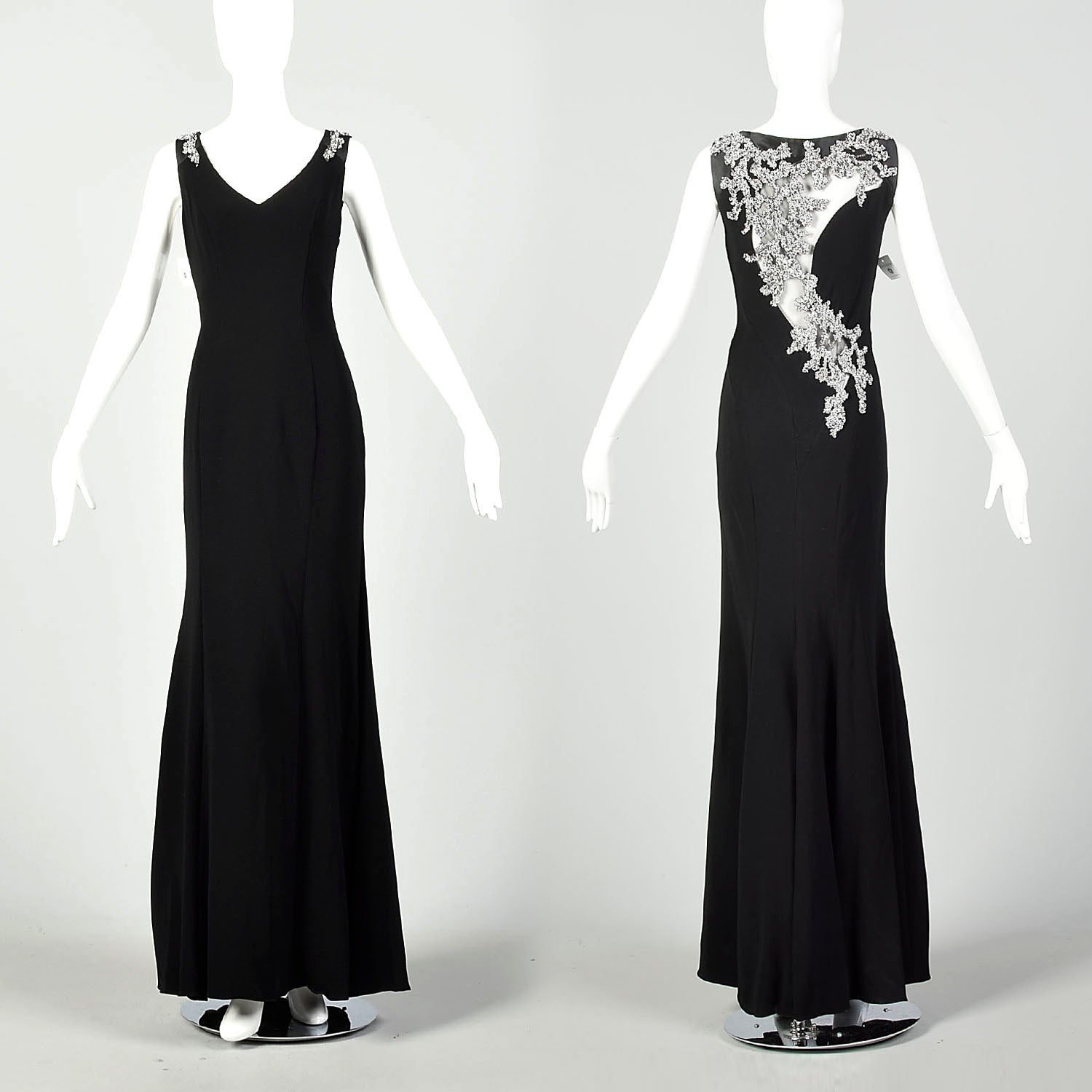Small Theia Black Beaded Evening Gown Sexy Formal Sleeveless Dress Style & Salvage Small Theia Black Beaded Evening Gown Sexy Formal Sleeveless Dress Style & Salvage