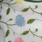1960s White Wiggle Dress with Floral Embroidery