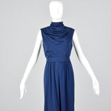 1970s Lilli Diamond Maxi Dress with Draped Neckline