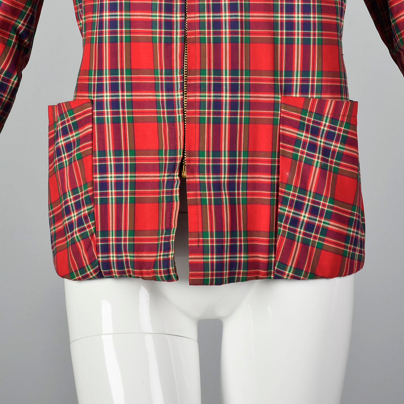 Medium 1940s Red Plaid Jacket