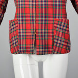 Medium 1940s Red Plaid Jacket