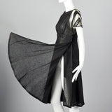 Fendi Linen Dress with Vinyl Sleeves & Split Skirt