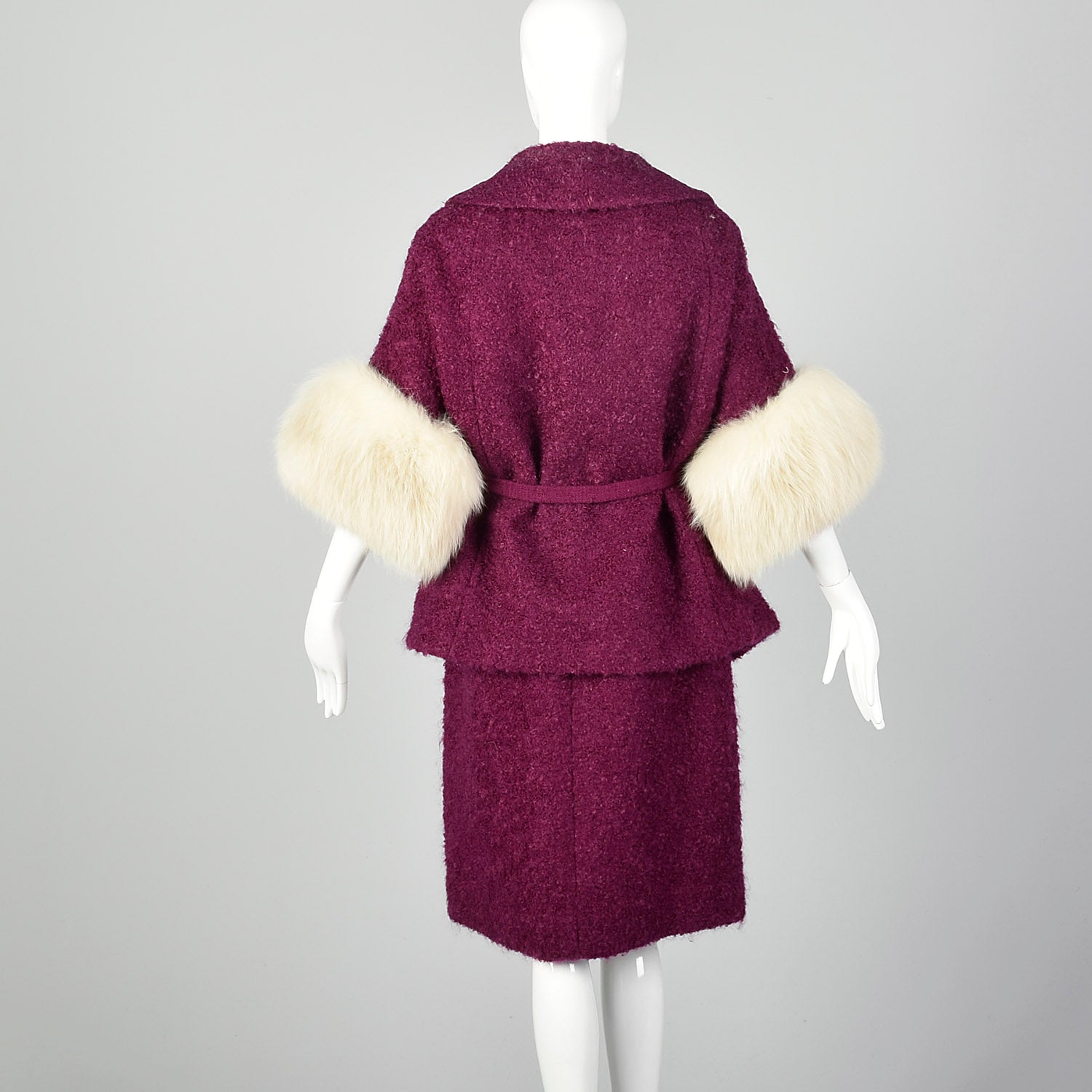 Large 1960s Fuchsia Coat and Dress Set