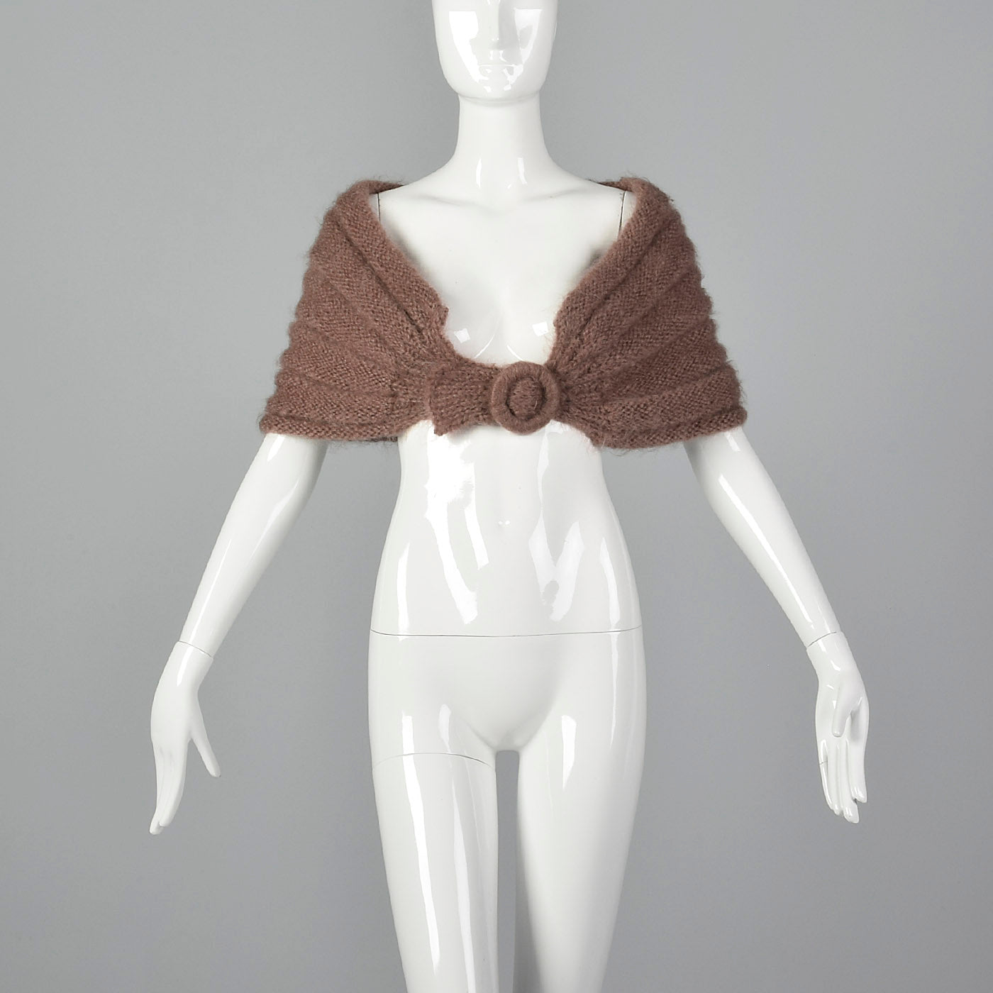 1950s Mauve Mohair Knit Stole