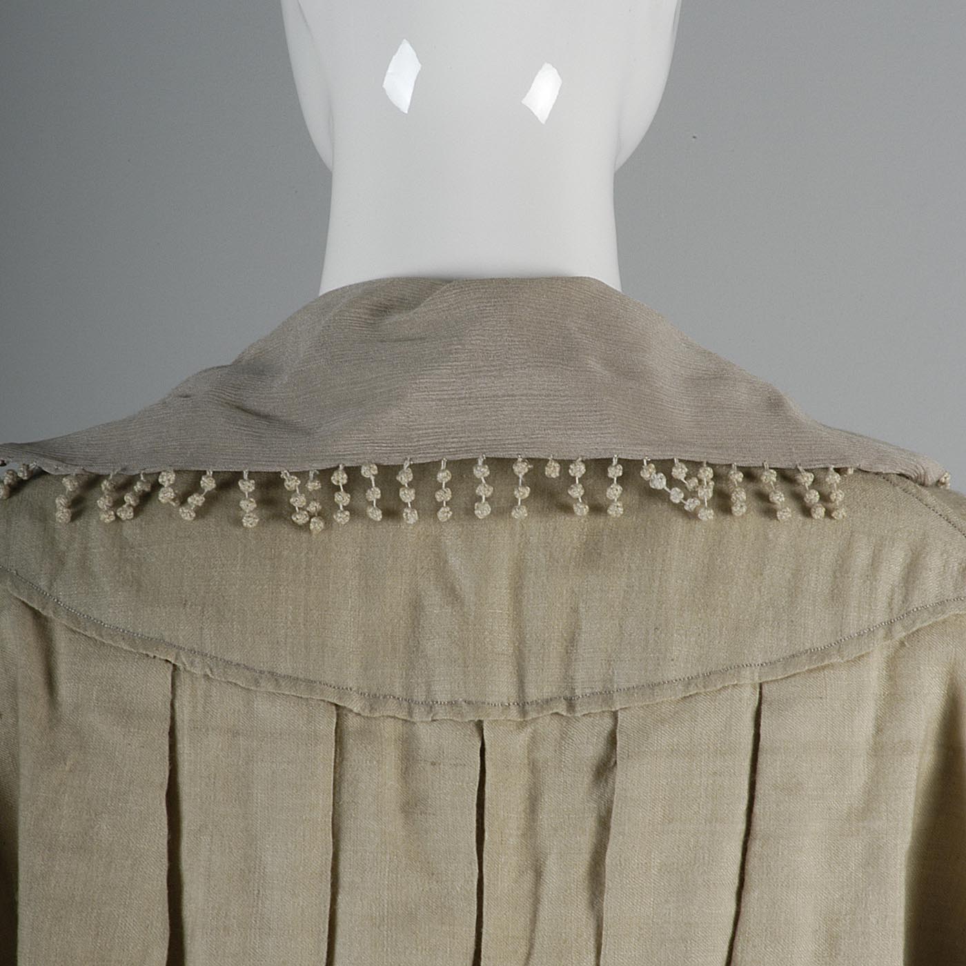 Edwardian Walking Coat with Dramatic Sleeves and Pleated Back