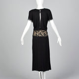 1980s Black Dress with Illusion Lace