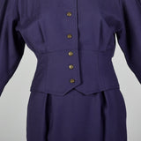 XS Guy Laroche 1980s Plumb Purple Skirt Suit