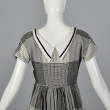 1950s Black and White Plaid Dress
