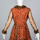 1970s Victor Costa Long Sleeve Maxi Dress