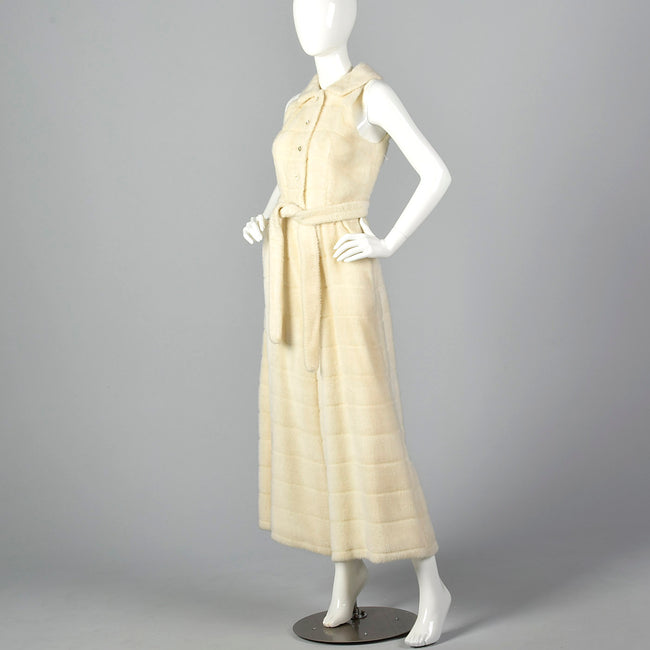 1960s Plush Faux Fur Palazzo Jumpsuit