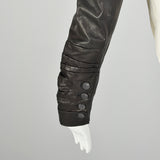 Small Helmut Lang White Jacket with Leather Sleeves