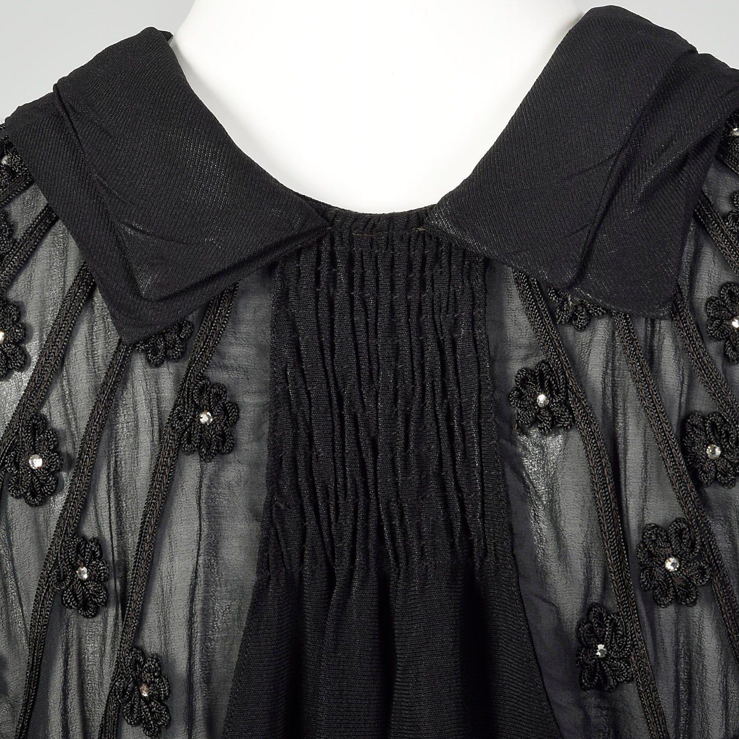Medium 1930s Sheer Black Shirt