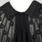 Medium 1930s Sheer Black Shirt