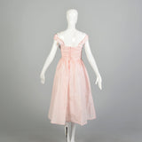 Medium 1980s Pink Party Gown Taffeta Princess Dress Off Shoulder Prom Formal Boned Bodice