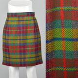 1990s Emanuel Ungaro Parallele Colorful Plaid Mini Skirt